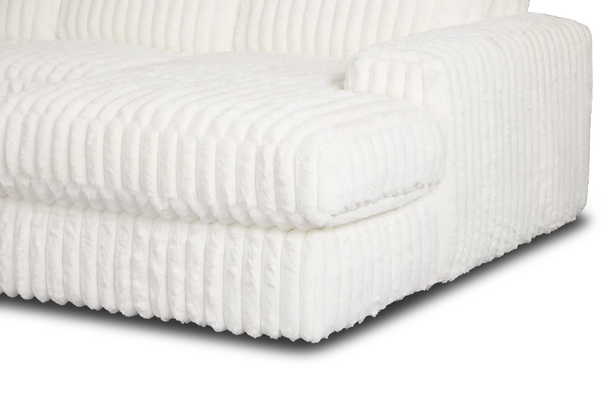 Teddy White Fabric Large Right Chaise Sectional Teddy White Fabric Large Right Chaise Sectional