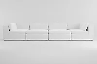 Destin Revenue White Fabric 8-piece Pit Sectional