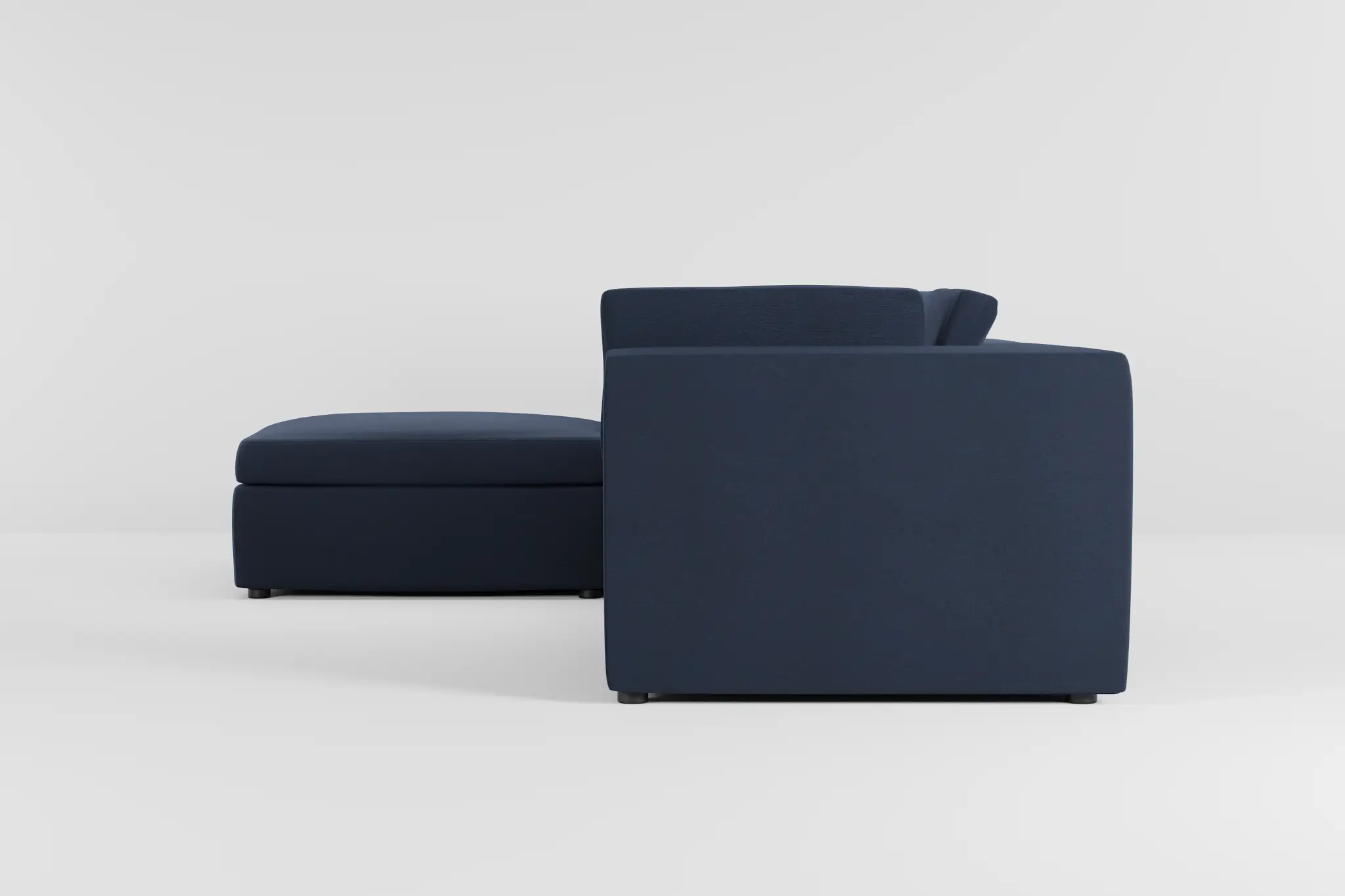 Destin Peyton Dark Blue Fabric 4-piece Bumper Sectional Destin Peyton Dark Blue Fabric 4-piece Bumper Sectional