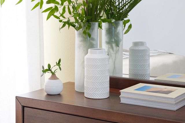 Allie White Medium Vase