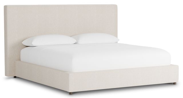 Grayton Revenue Beige 54" Upholstered Platform Bed