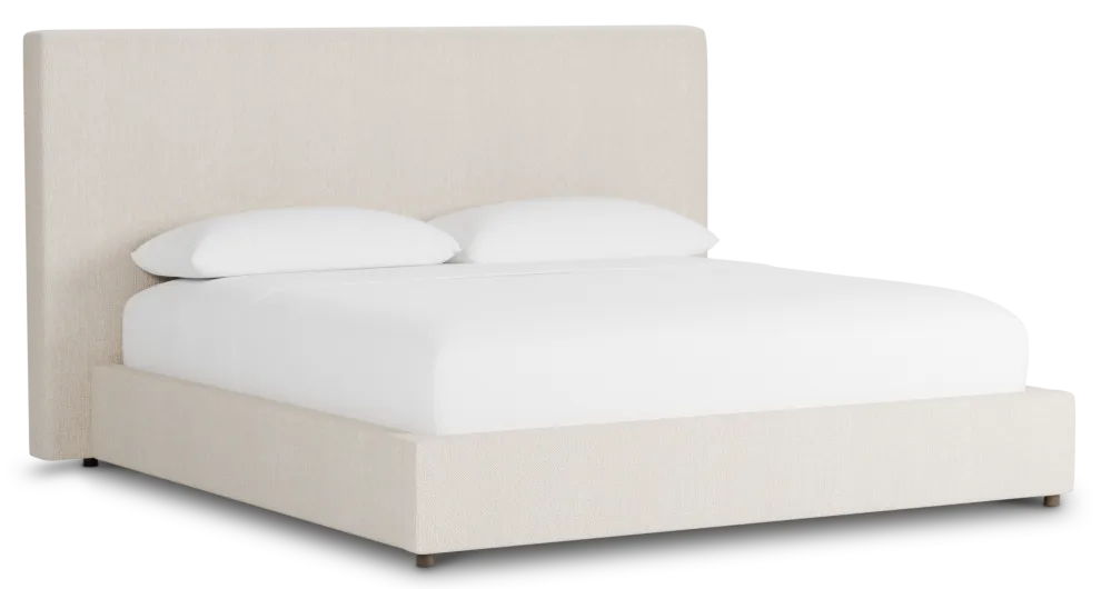 Grayton Revenue Beige 54" Upholstered Platform Bed