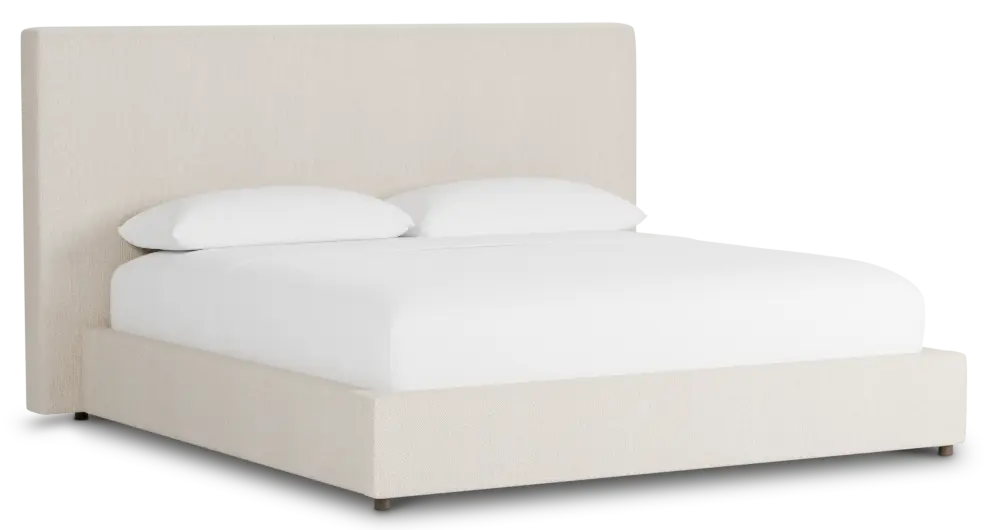 Grayton Revenue Beige 54" Upholstered Platform Bed Grayton Revenue Beige 54" Upholstered Platform Bed