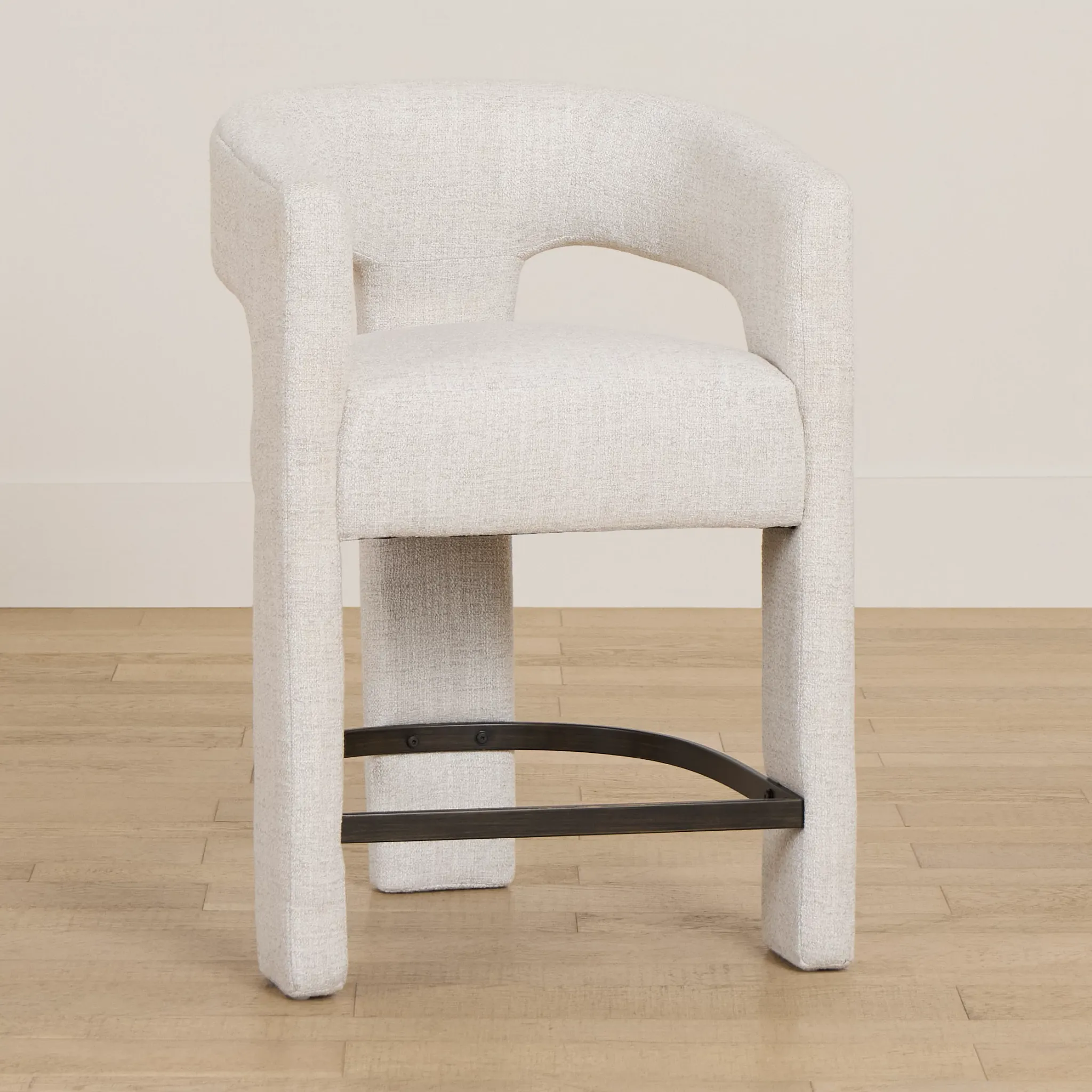 Sedona Light Gray Fabric 24" Upholstered Barstool