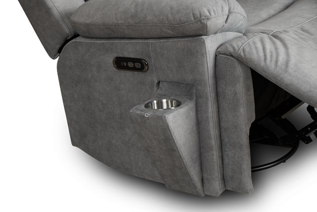 Benson Gray Micro Power Swivel Glider Recliner