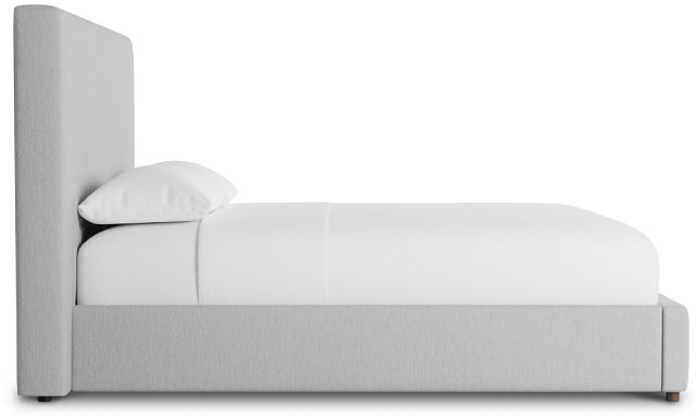 Grayton Delray Light Gray 54" Upholstered Platform Bed