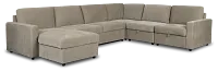 Addie Gray Fabric Medium Left Chaise Storage Sleeper Sectional