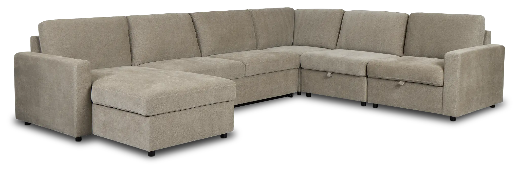 Addie Gray Fabric Medium Left Chaise Storage Sleeper Sectional Addie Gray Fabric Medium Left Chaise Storage Sleeper Sectional