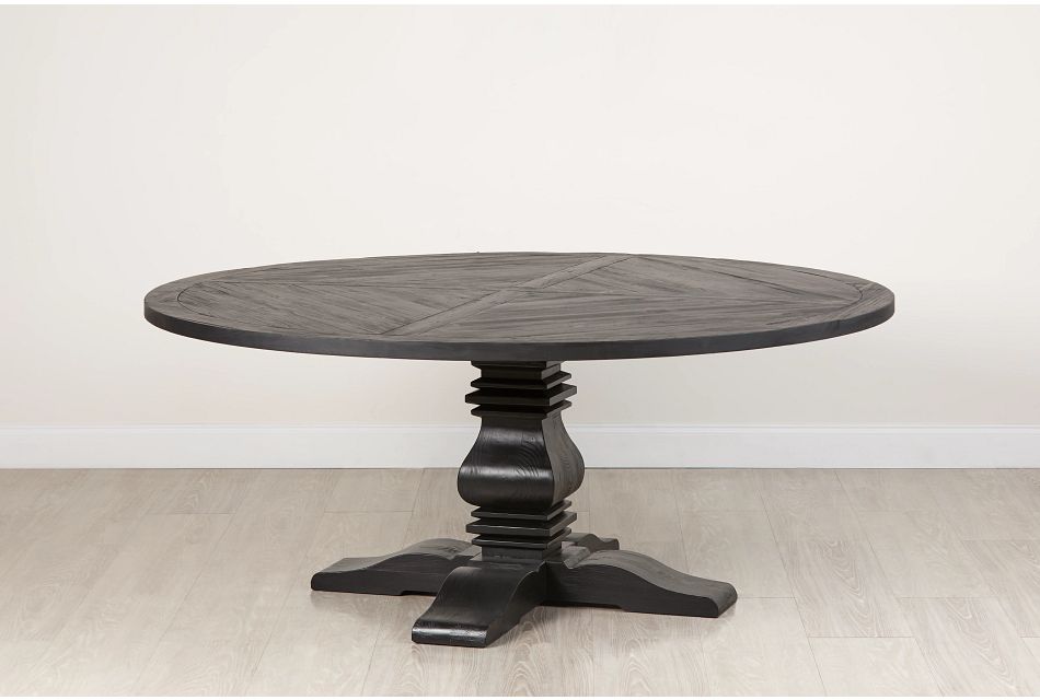 Hadlow Black 72 Round Table Dining, Round 72 Dining Table