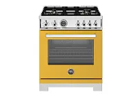Bertazzoni 304 Series Yellow 30" Dual Fuel Range
