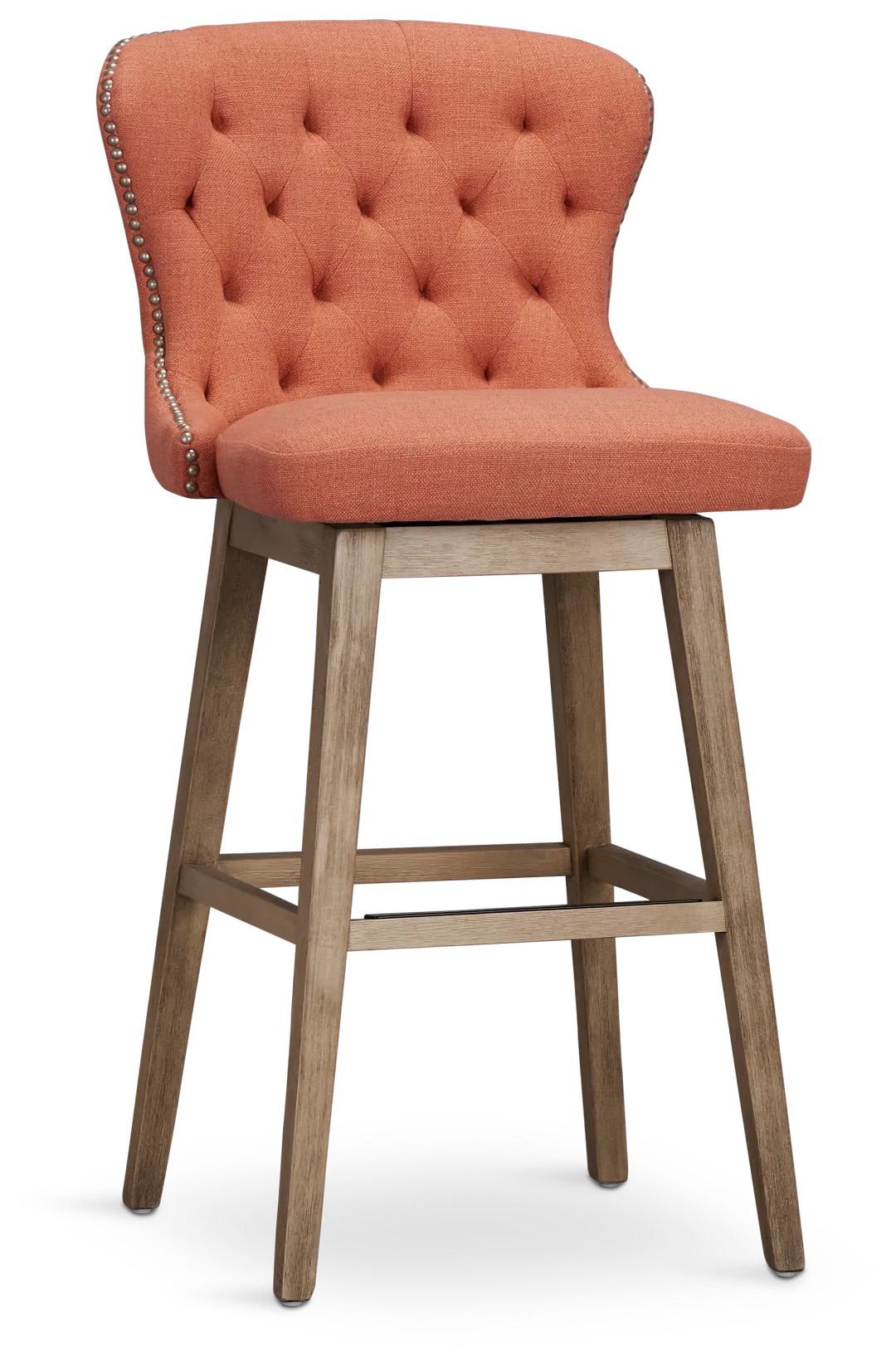 Seaside Light Pink Fabric 30" Swivel Barstool