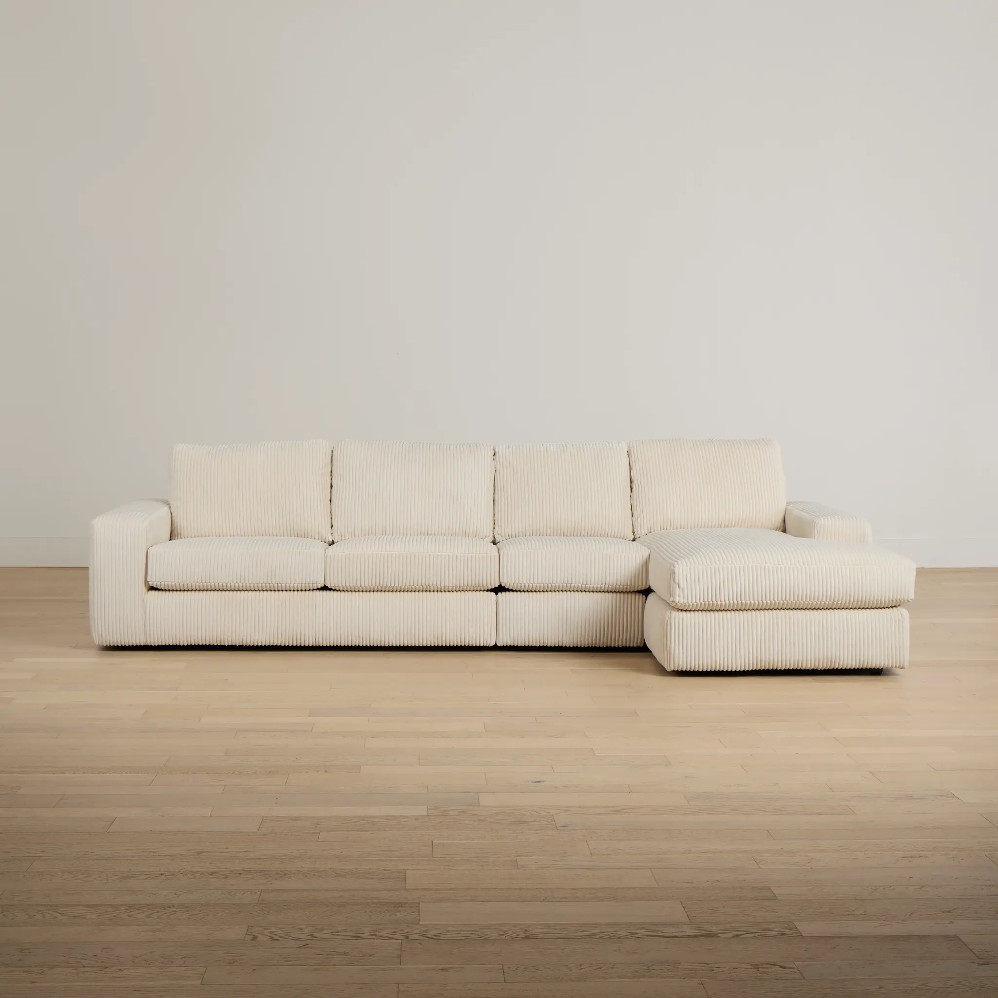 Charlie Ivory Fabric Small Right Chaise Sectional Charlie Ivory Fabric Small Right Chaise Sectional