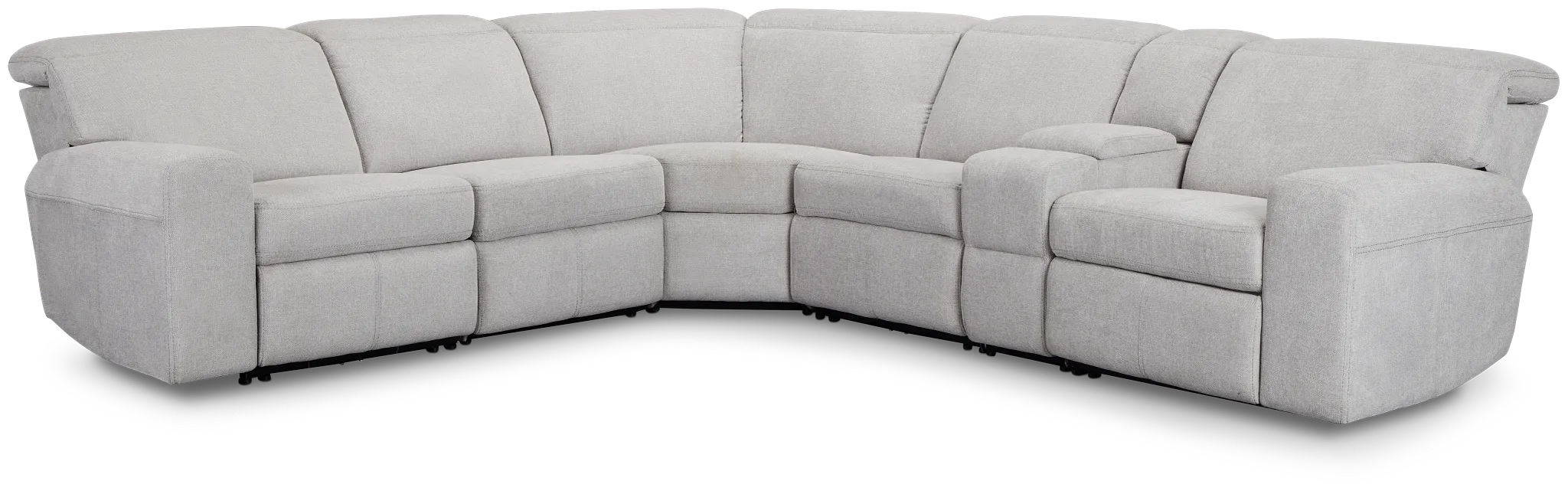 Callum Light Gray Fabric Medium Triple Power 2-arm Sectional