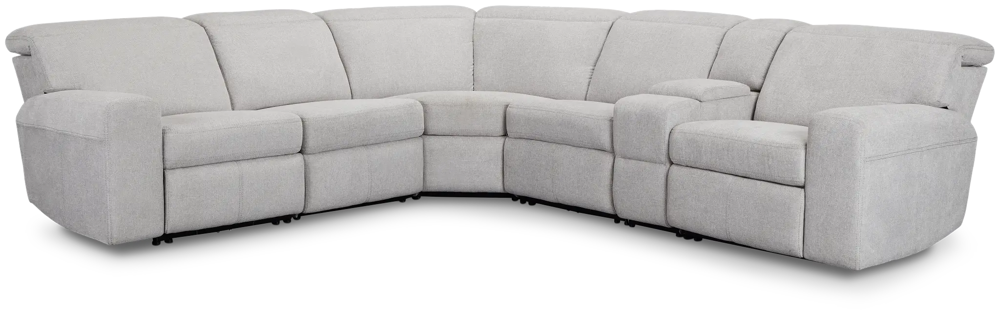 Callum Light Gray Fabric Medium Triple Power 2-arm Sectional Callum Light Gray Fabric Medium Triple Power 2-arm Sectional