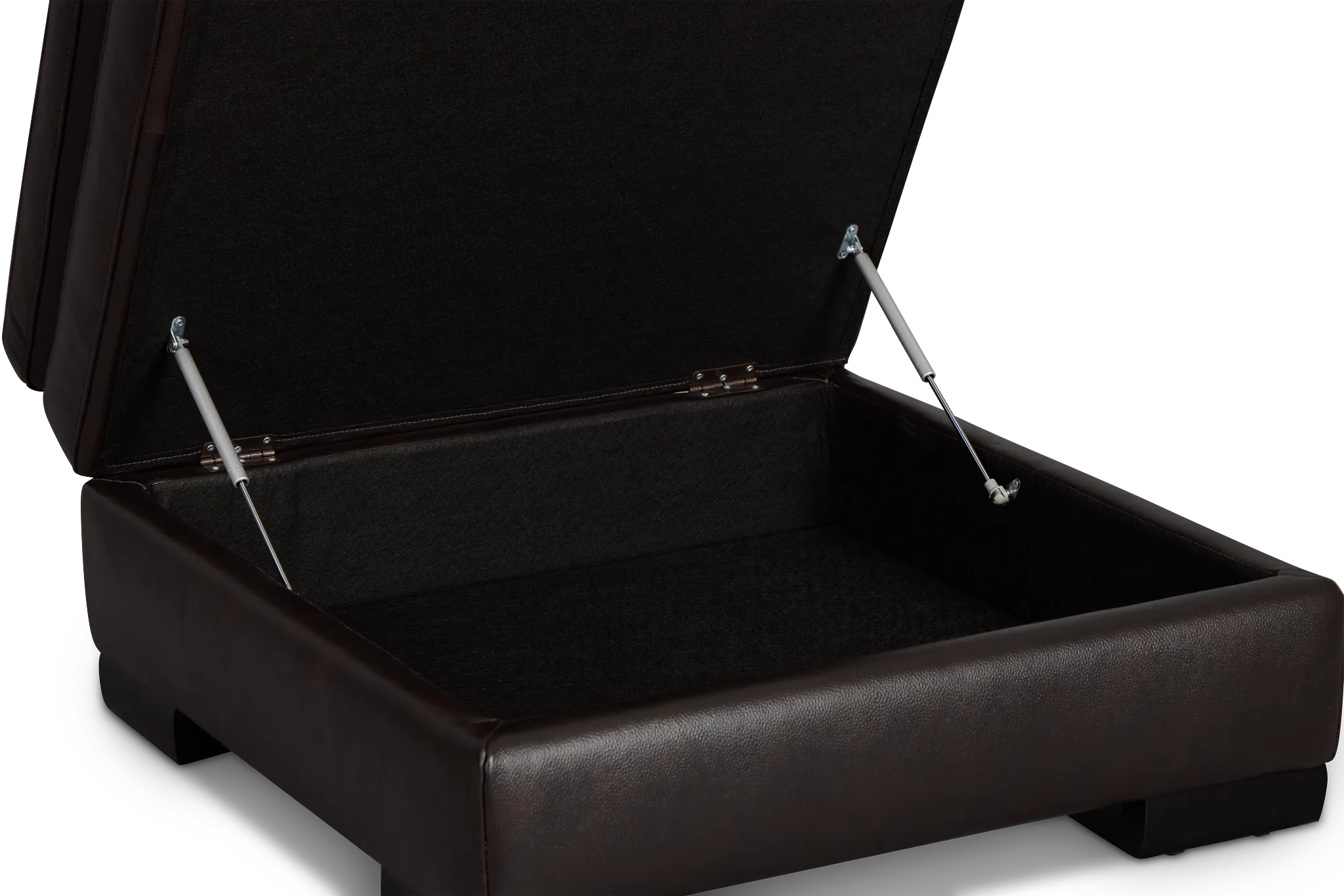 Braden Dark Brown Leather Storage Ottoman