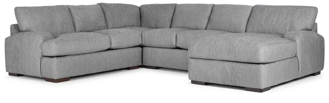 Alpha Light Gray Fabric Medium Right Chaise Sectional Alpha Light Gray Fabric Medium Right Chaise Sectional