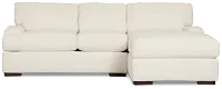 Alpha White Fabric Right Chaise Sectional