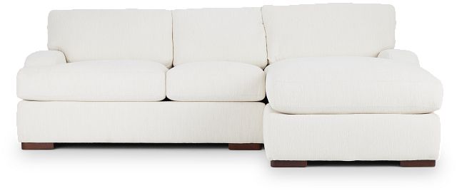 Alpha White Fabric Right Chaise Sectional