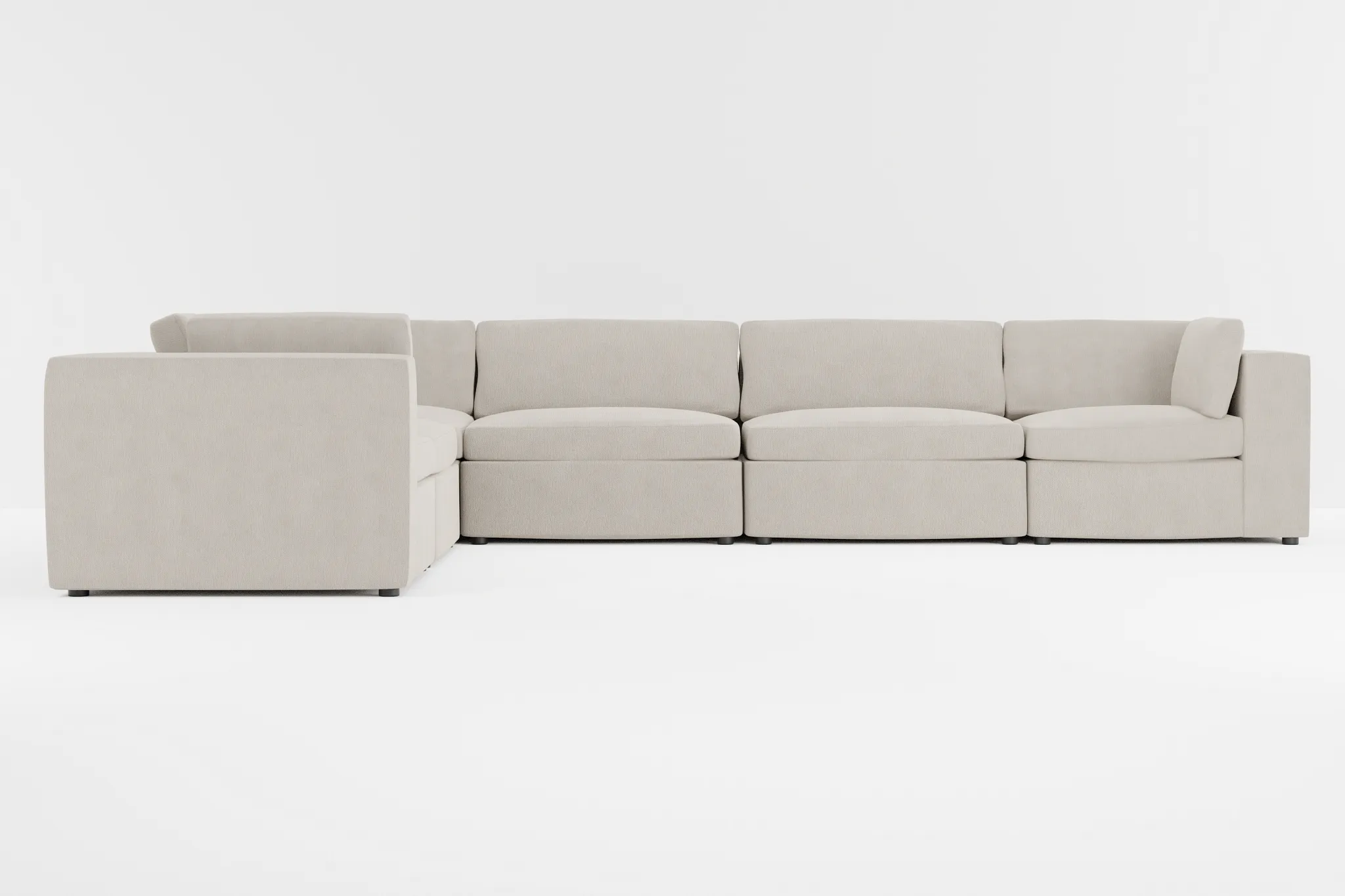 Destin Revenue Beige Fabric 6-piece Modular Sectional