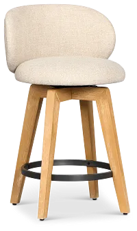 Arlo Light Beige Uph 24" Swivel Barstool