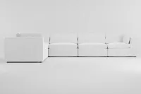 Destin Revenue White Fabric 6-piece Modular Sectional