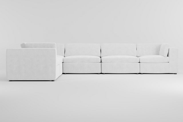 Destin Revenue White Fabric 6-piece Modular Sectional