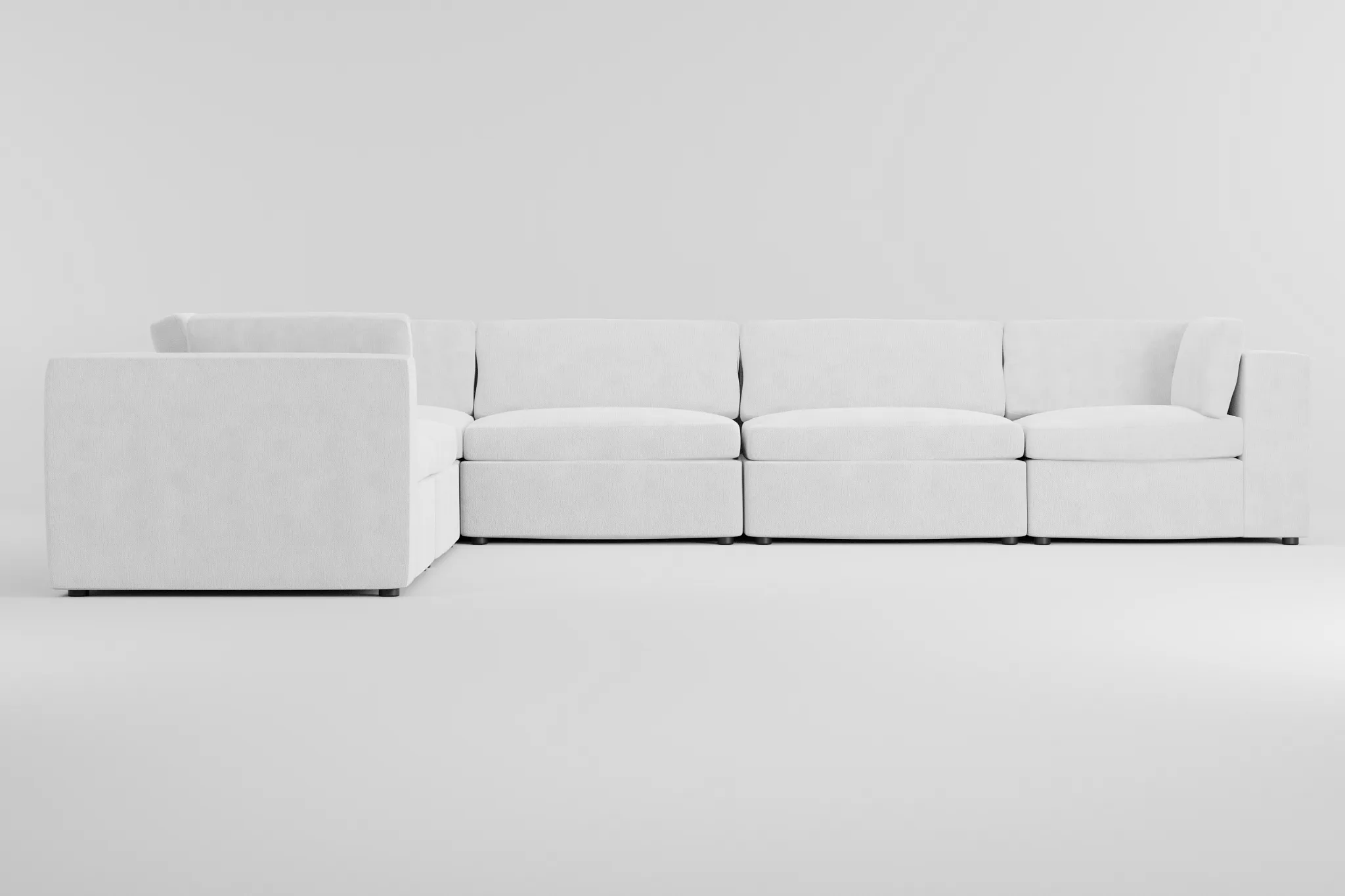 Destin Revenue White Fabric 6-piece Modular Sectional