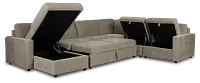 Addie Gray Fabric Medium Left Chaise Storage Sleeper Sectional