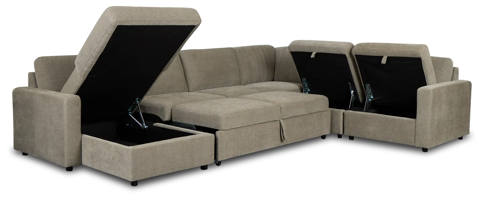 Addie Gray Fabric Medium Left Chaise Storage Sleeper Sectional Addie Gray Fabric Medium Left Chaise Storage Sleeper Sectional