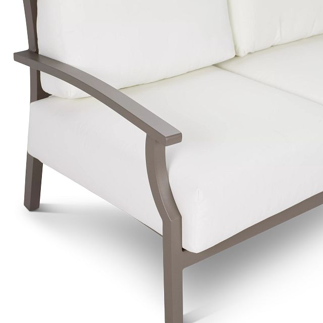 Raleigh White Aluminum Loveseat