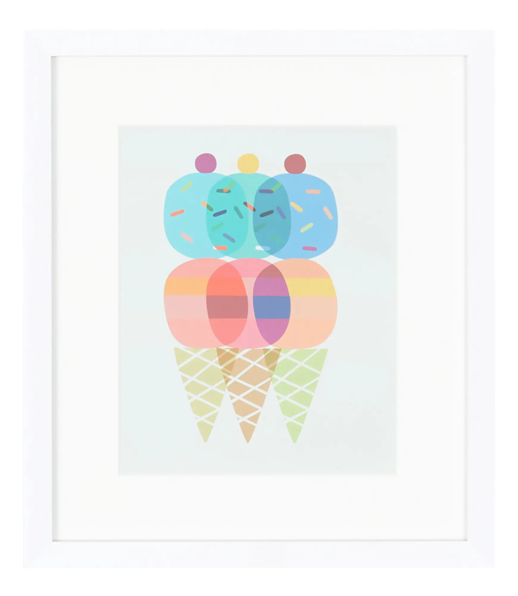 Cones Multicolored Framed Wall Art Cones Multicolored Framed Wall Art