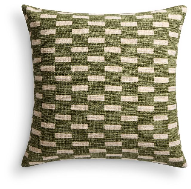 Fielda Green 22" Square Accent Pillow