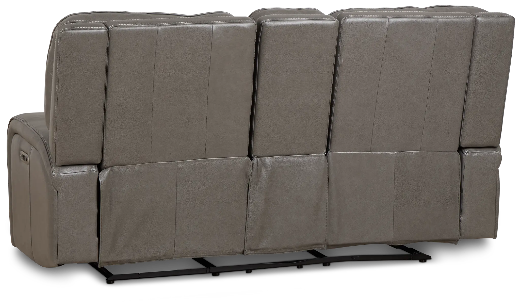 Jasper Gray Leather Power Reclining Console Loveseat Jasper Gray Leather Power Reclining Console Loveseat