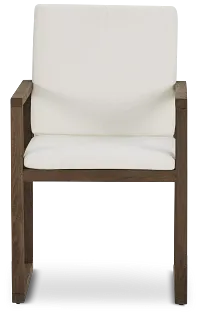 Linear Teak White Arm Chair
