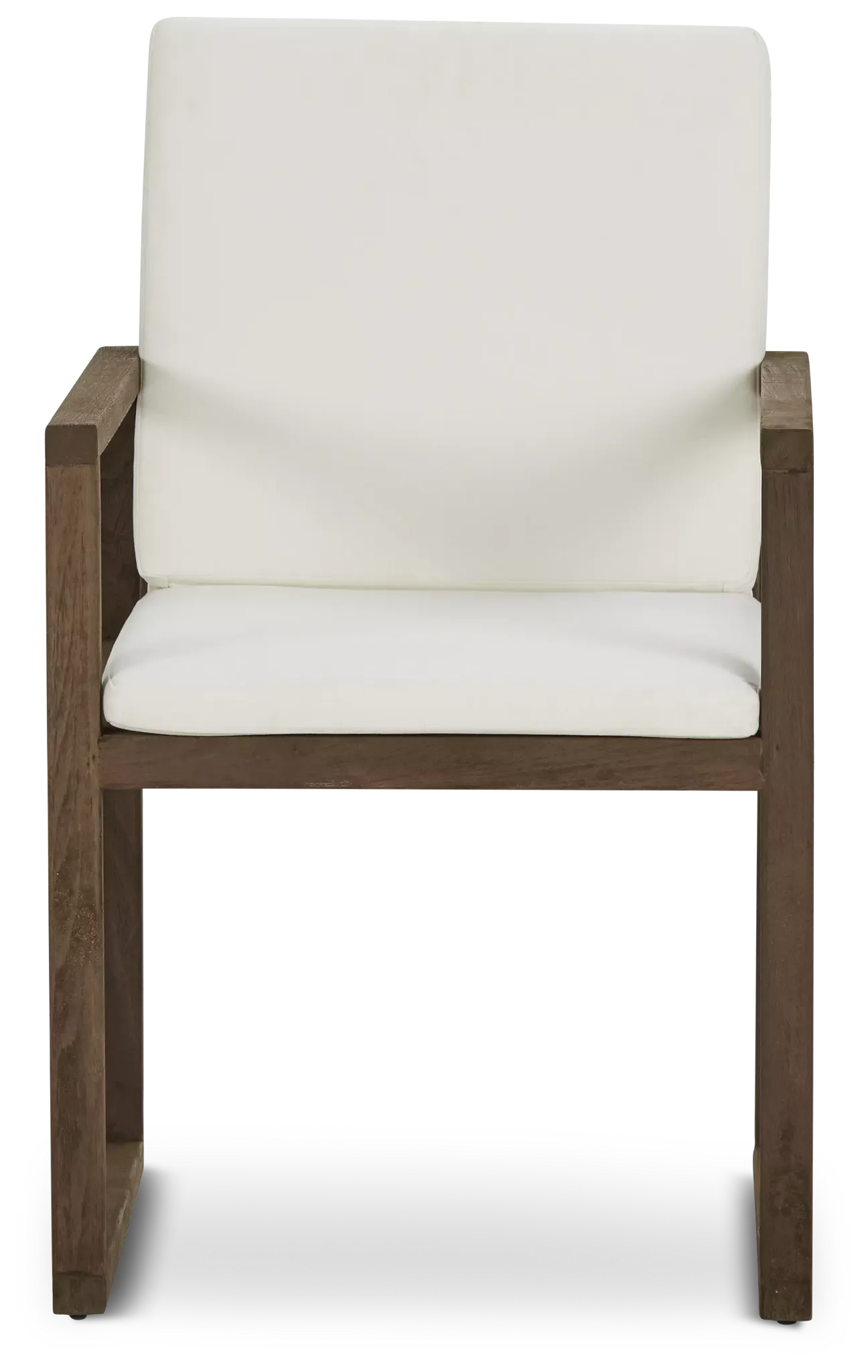Linear Teak White Arm Chair