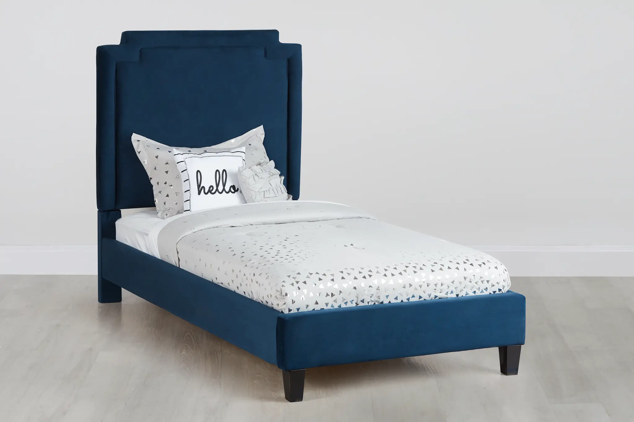 Whitney Dark Blue Uph Platform Bed Whitney Dark Blue Uph Platform Bed