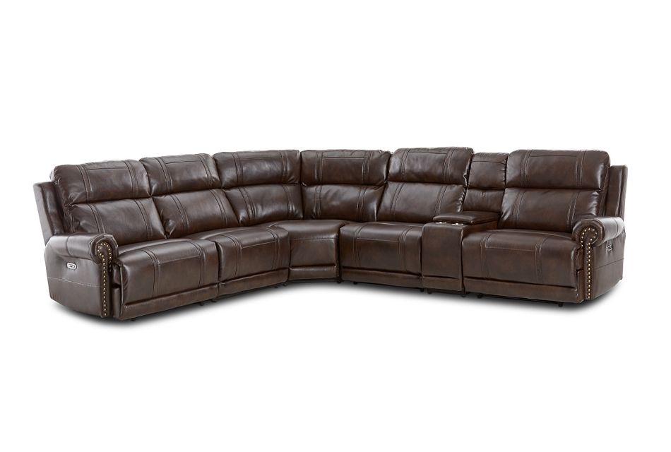 Hunter Dark Brown Micro Medium Dual Power 2 Arm Reclining
