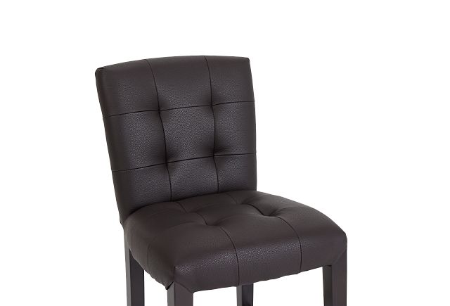 Shelby Dark Brown Micro 24" Upholstered Barstool