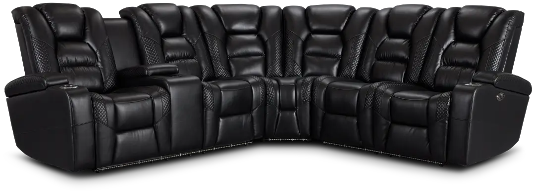Troy Black Micro Left Console Love Reclining Sectional Troy Black Micro Left Console Love Reclining Sectional