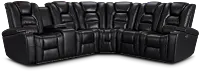 Troy Black Micro Left Console Love Reclining Sectional