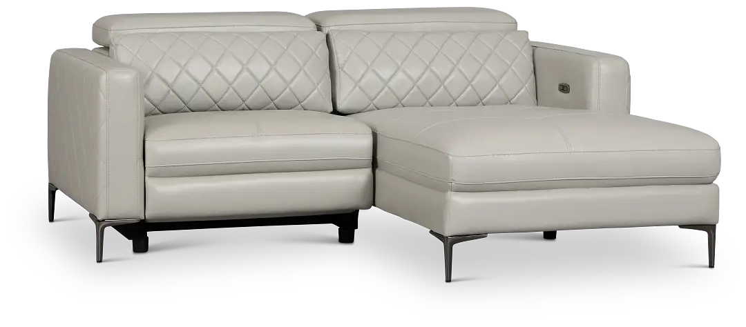 Ava Light Gray Micro Right Chaise Power Reclining Sectional Ava Light Gray Micro Right Chaise Power Reclining Sectional