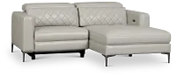Ava Light Gray Micro Right Chaise Power Reclining Sectional