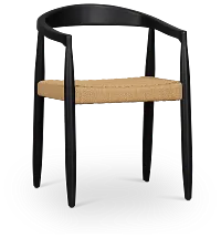 Santorini Black Curved Woven Side Chair