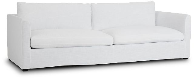 Willow 102" White Fabric Sofa