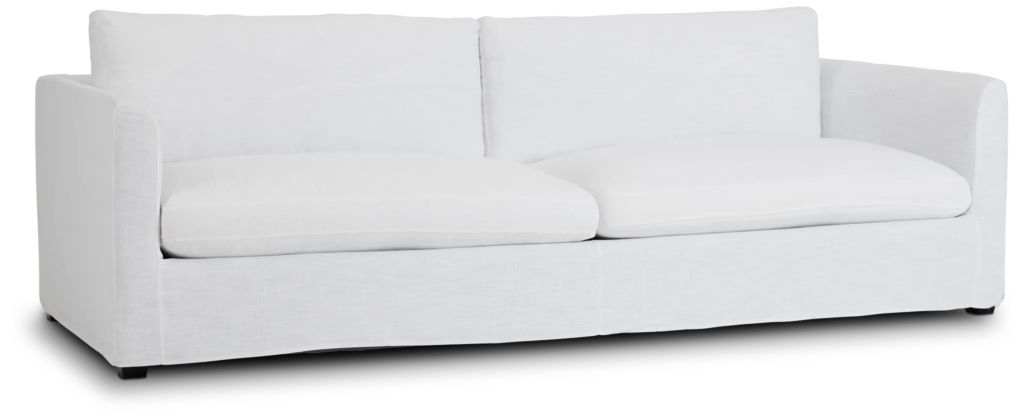 Willow 102" White Fabric Sofa