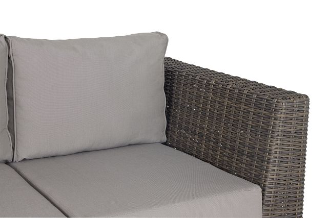 Tulum Gray Woven Loveseat W/ Cushion