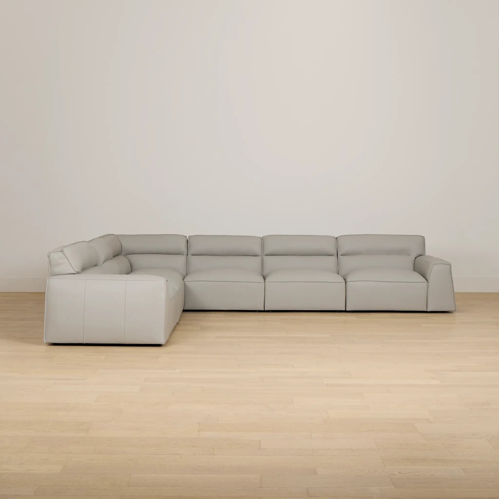 Blanca Gray Leather 6-piece Modular Sectional Blanca Gray Leather 6-piece Modular Sectional