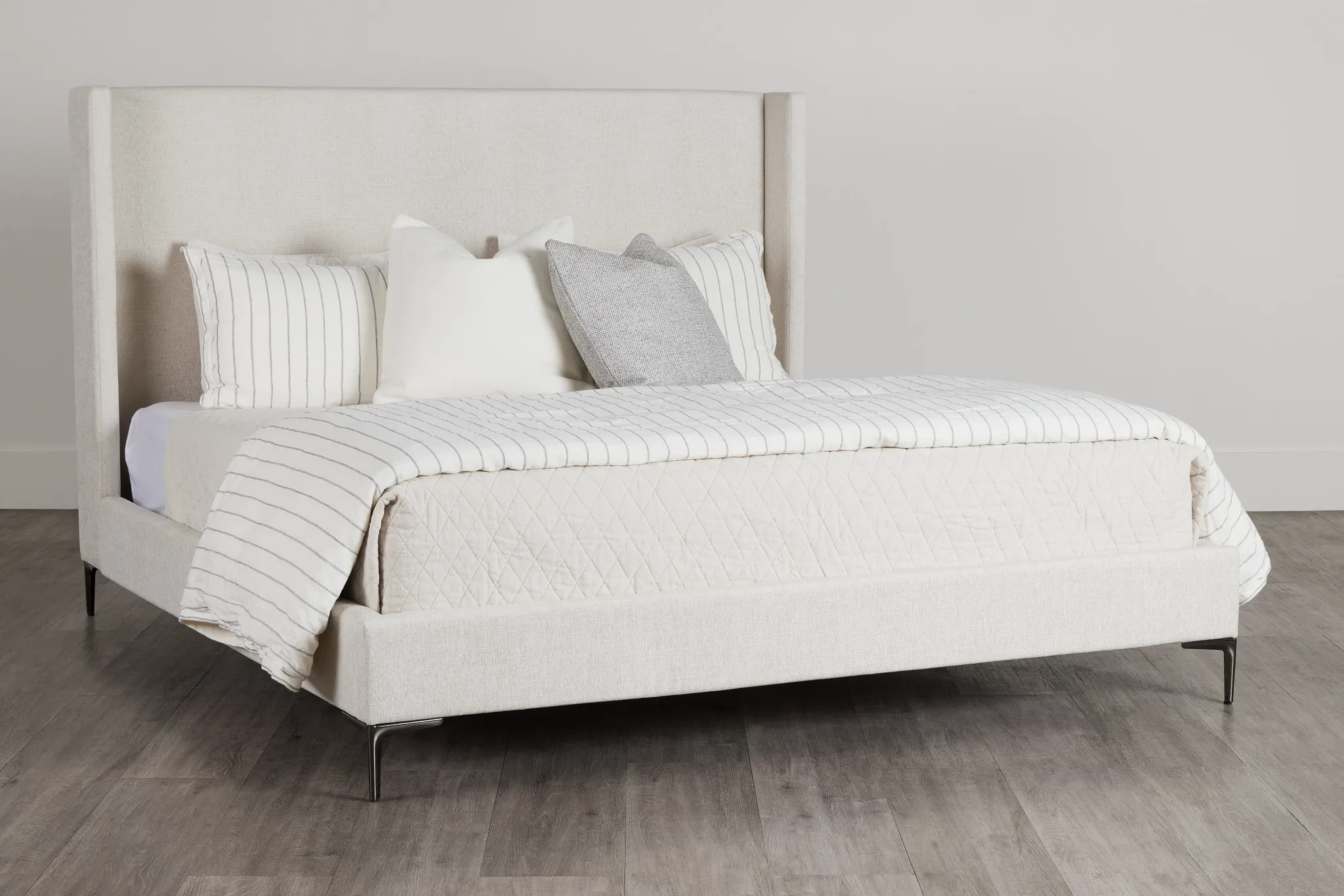 Kent Light Beige Uph Panel Bed