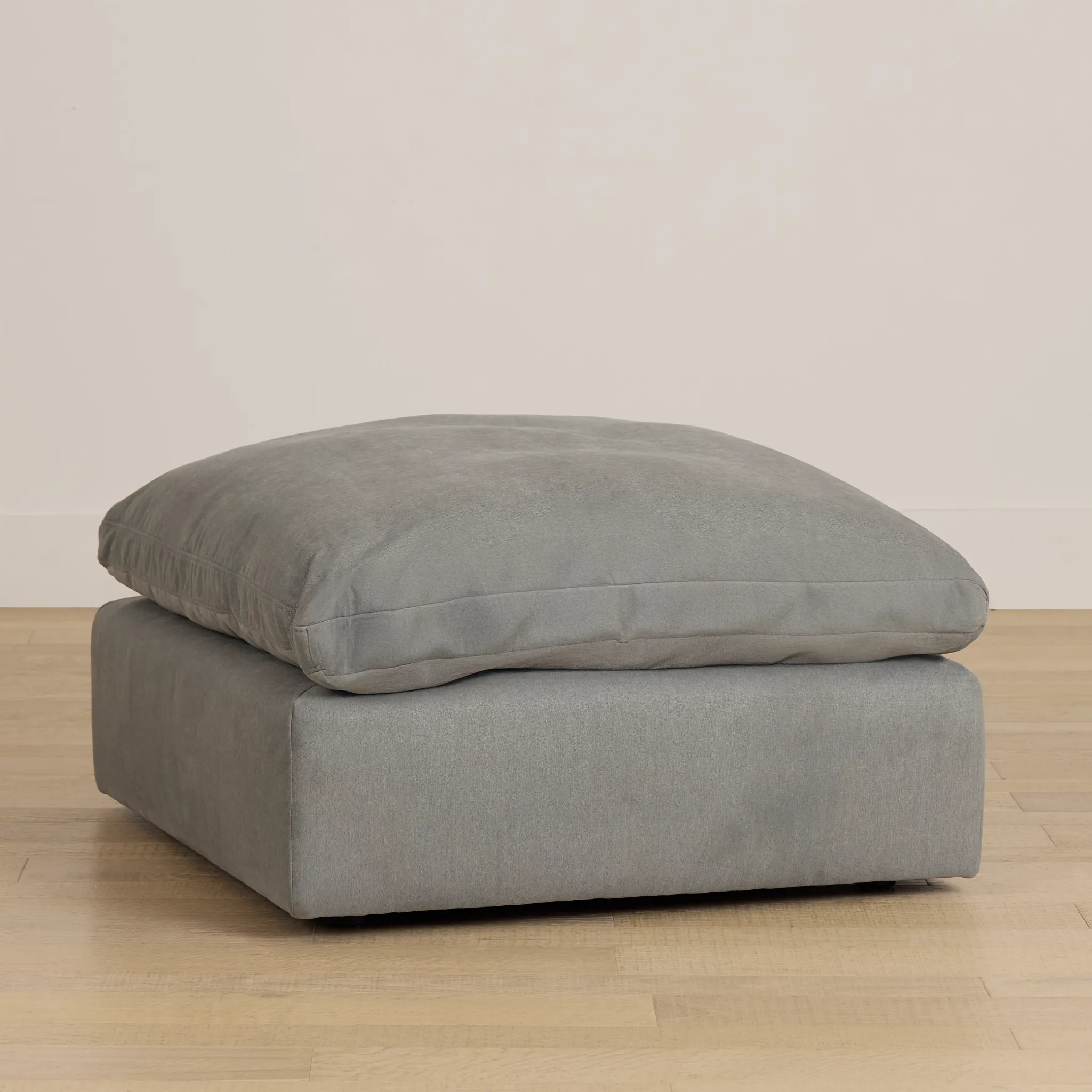 Grant Light Gray Fabric Ottoman