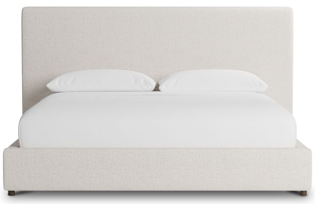 Grayton Linen Light Beige 54" Upholstered Platform Bed